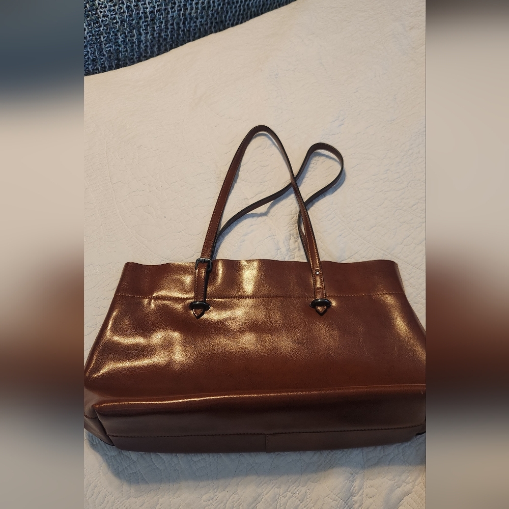 Szone Brown Leather Tote Bag